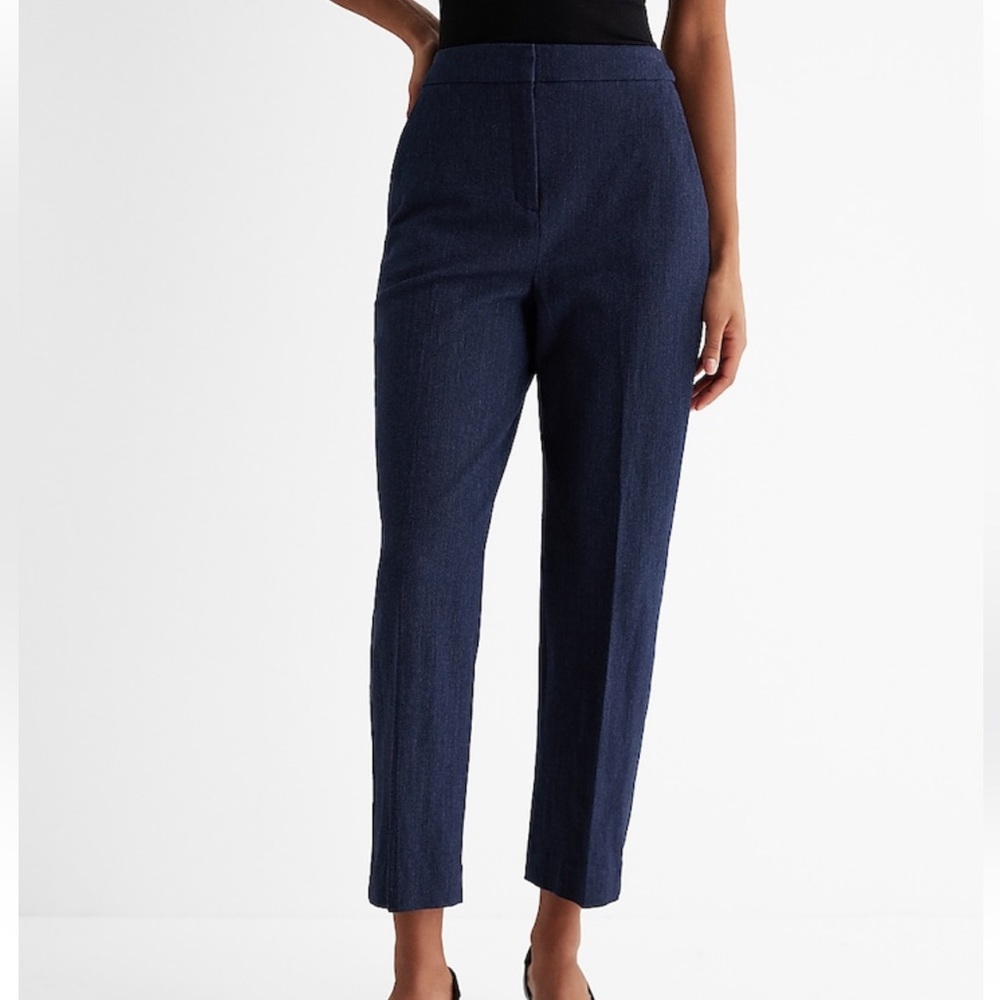 Editor Super High Waisted Twill Straight Ankle Pant